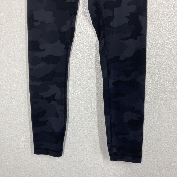 Lululemon Pants Womens 6 Black Camo Align High Rise Leggings Yoga Athletic Gym - Picture 10 of 14